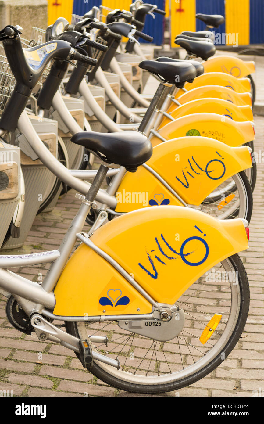 Brussels rental bikes Stock Photo