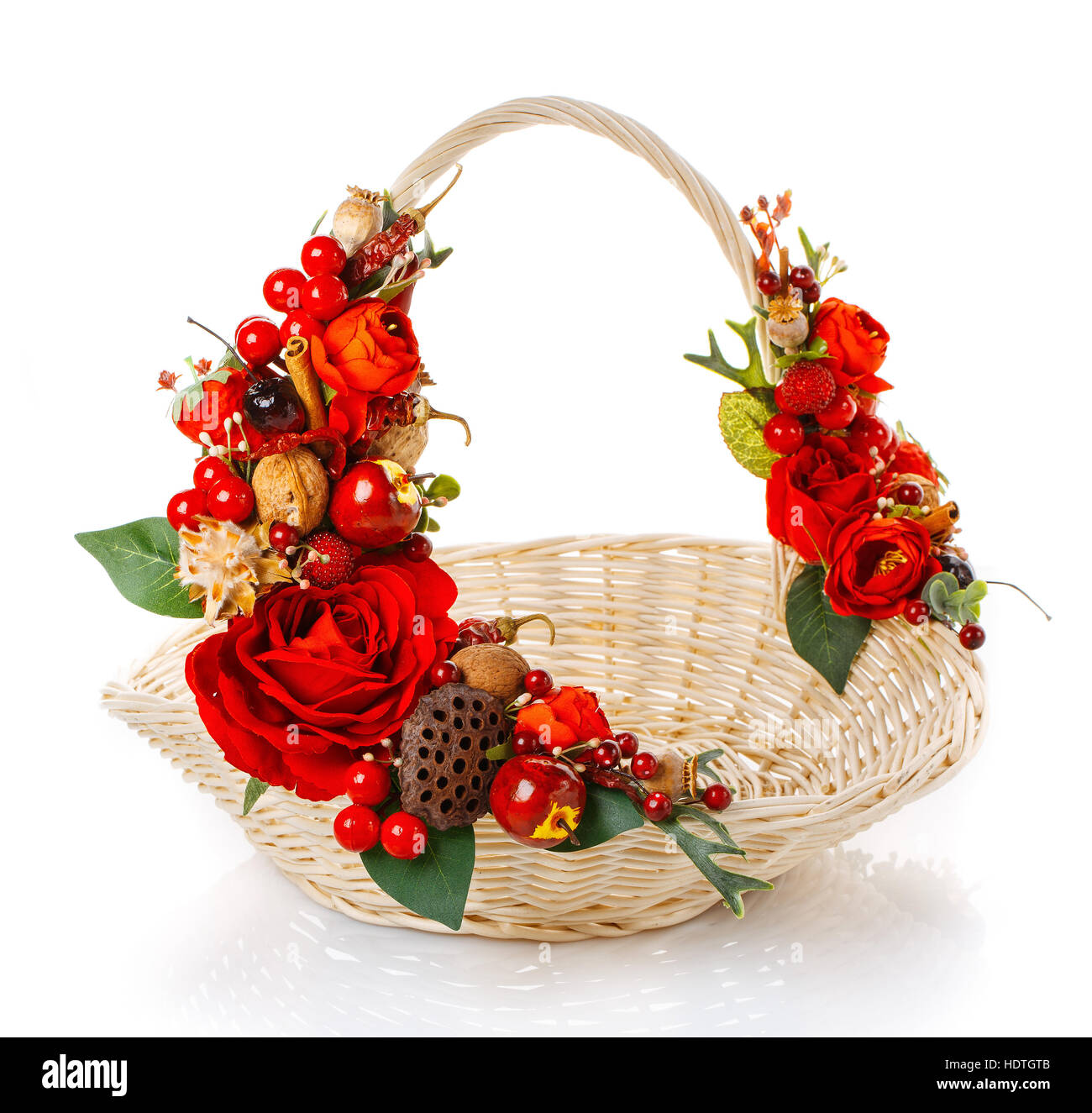 basket of flowers isolated Stock Photo Alamy