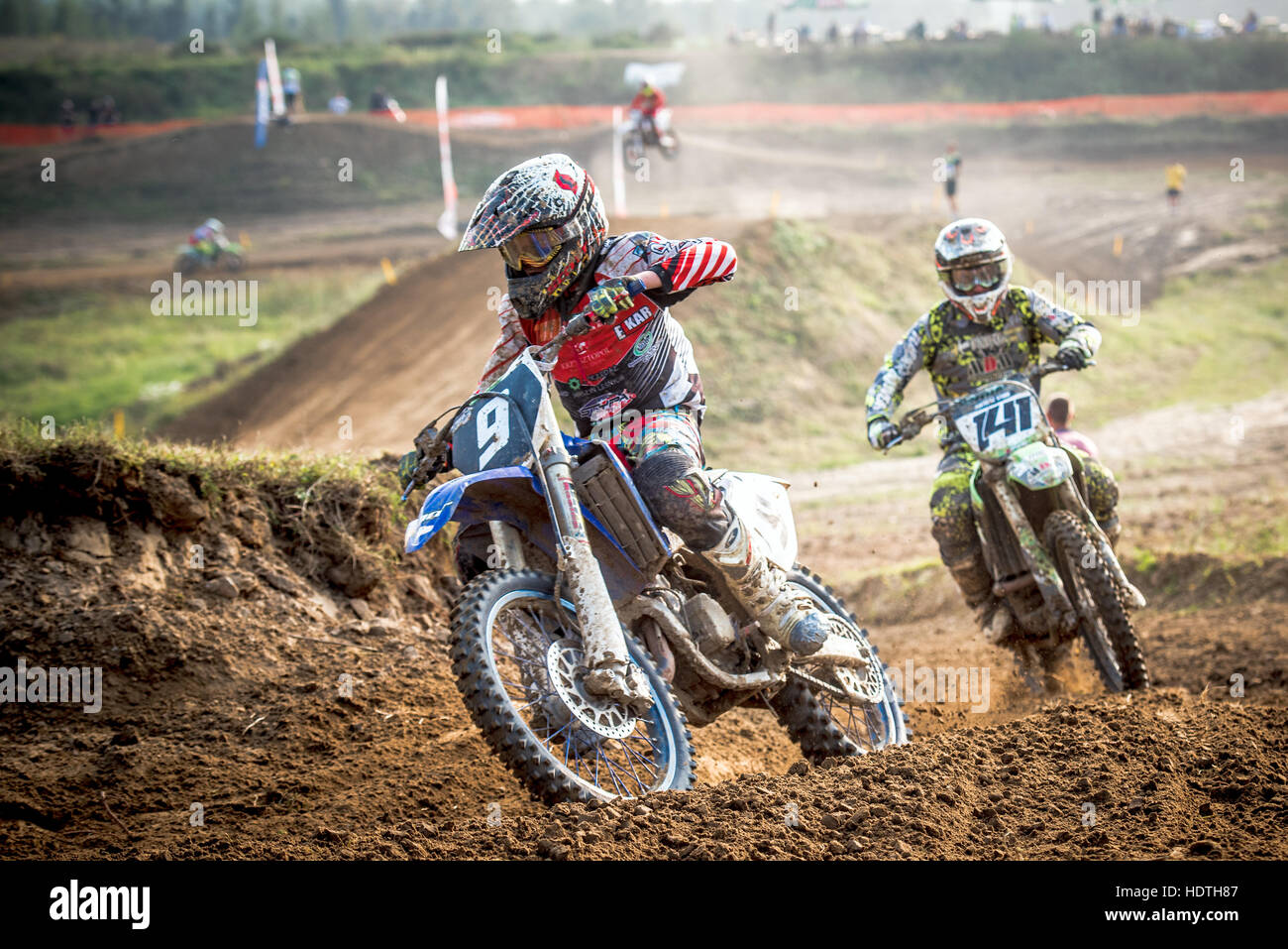 motocross rider in the race Stock Photo - Alamy