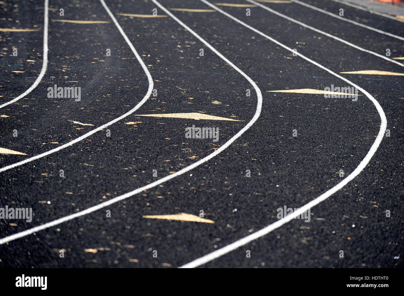 A running track at a school. Stock Photo