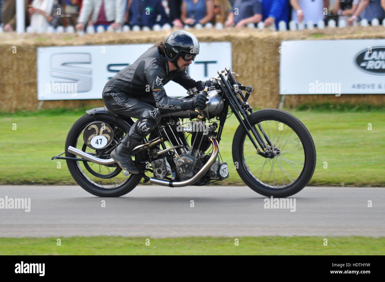 Brough Superior SS 100 was designed and built by George Brough in Nottingham, England in 1924. KTOR V twin pictured Stock Photo