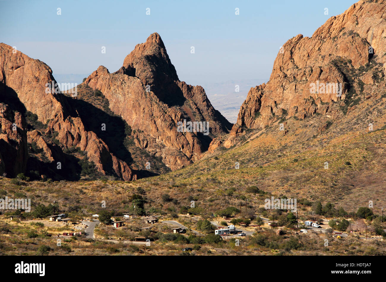 Chisos Basin Campground in Big Bend National Park, Texas Stock Photo