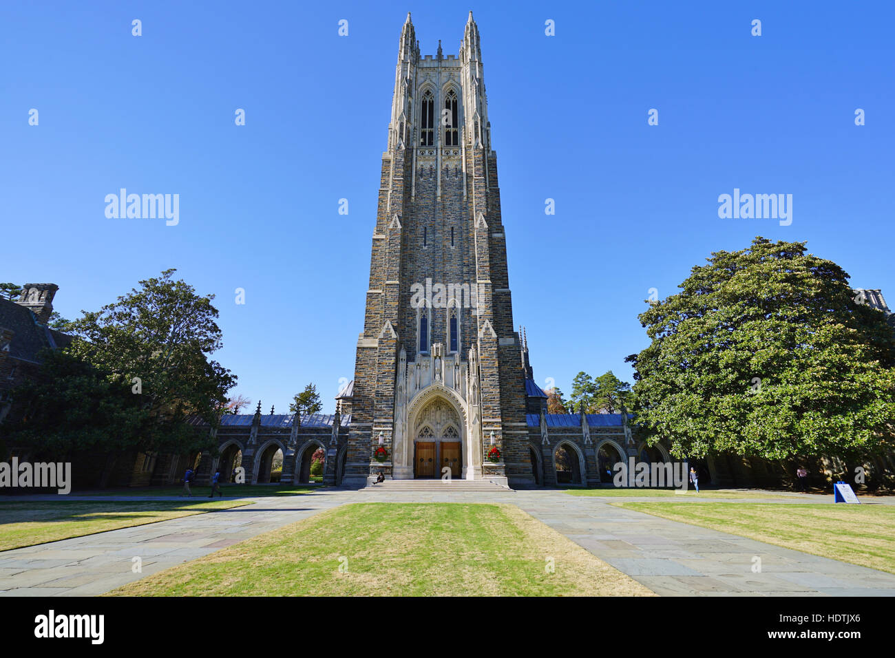 View of the campus of Duke University, a private research university located in Durham, North Carolina Stock Photo