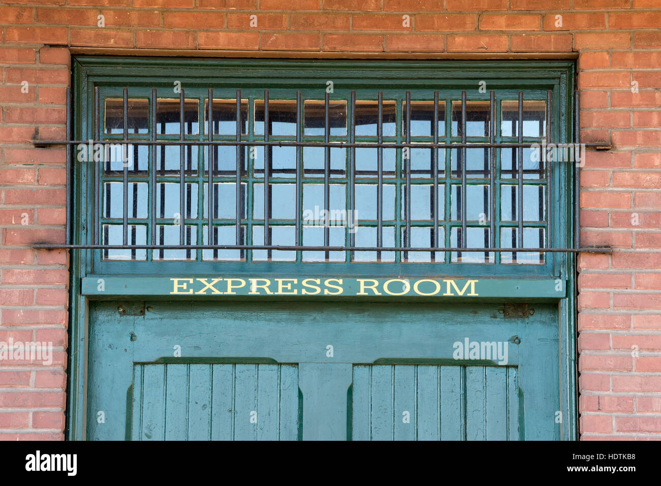 Express Room sign at the historic 1911 Northern Pacific train depot in Toppenish, Washington. Stock Photo