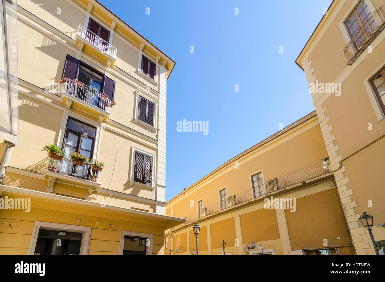 Traditional buildings on Via San Francesco, Sorrento, Italy Stock Photo