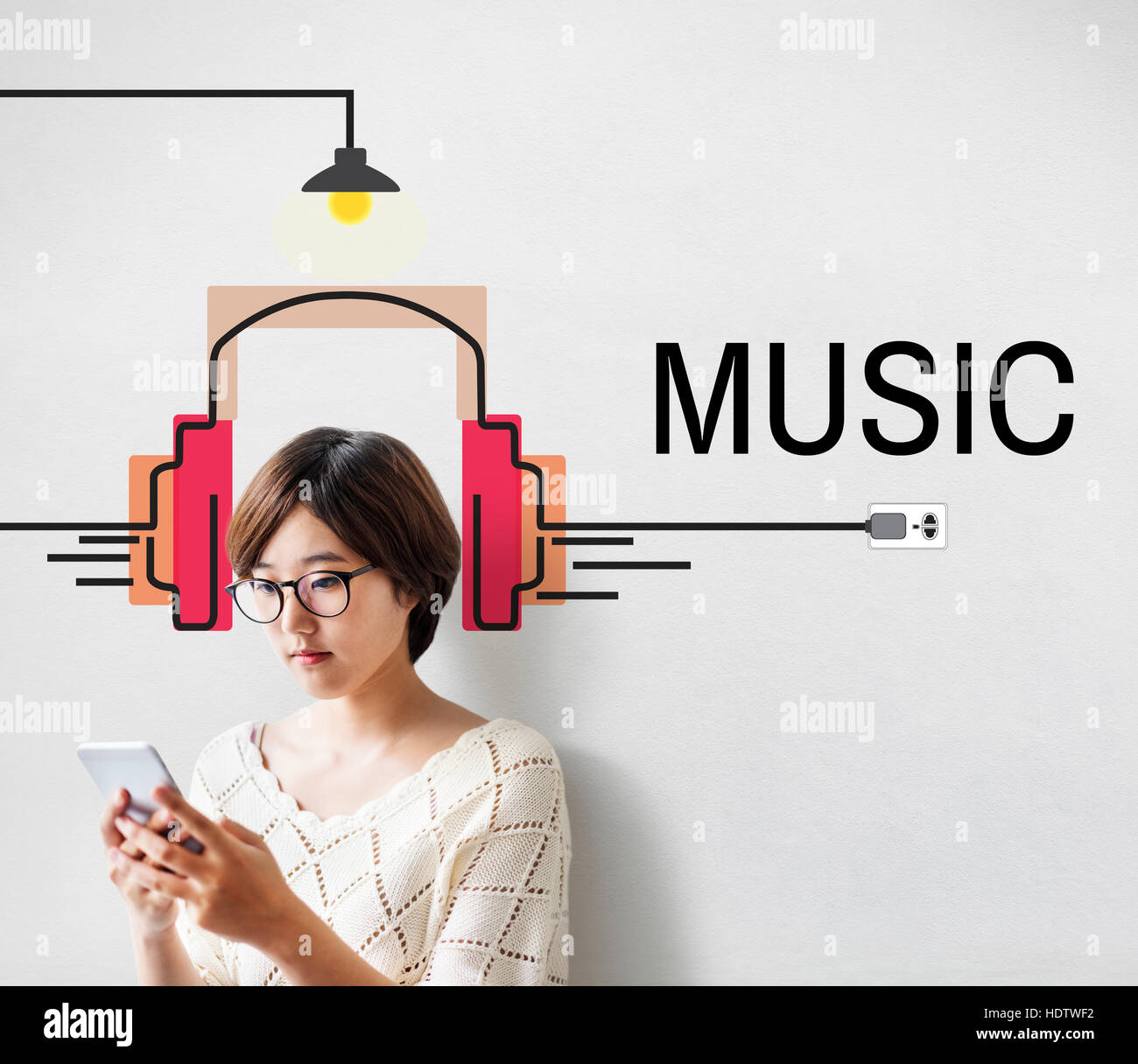 Music Audio Multimedia Headphone Concept Stock Photo Alamy