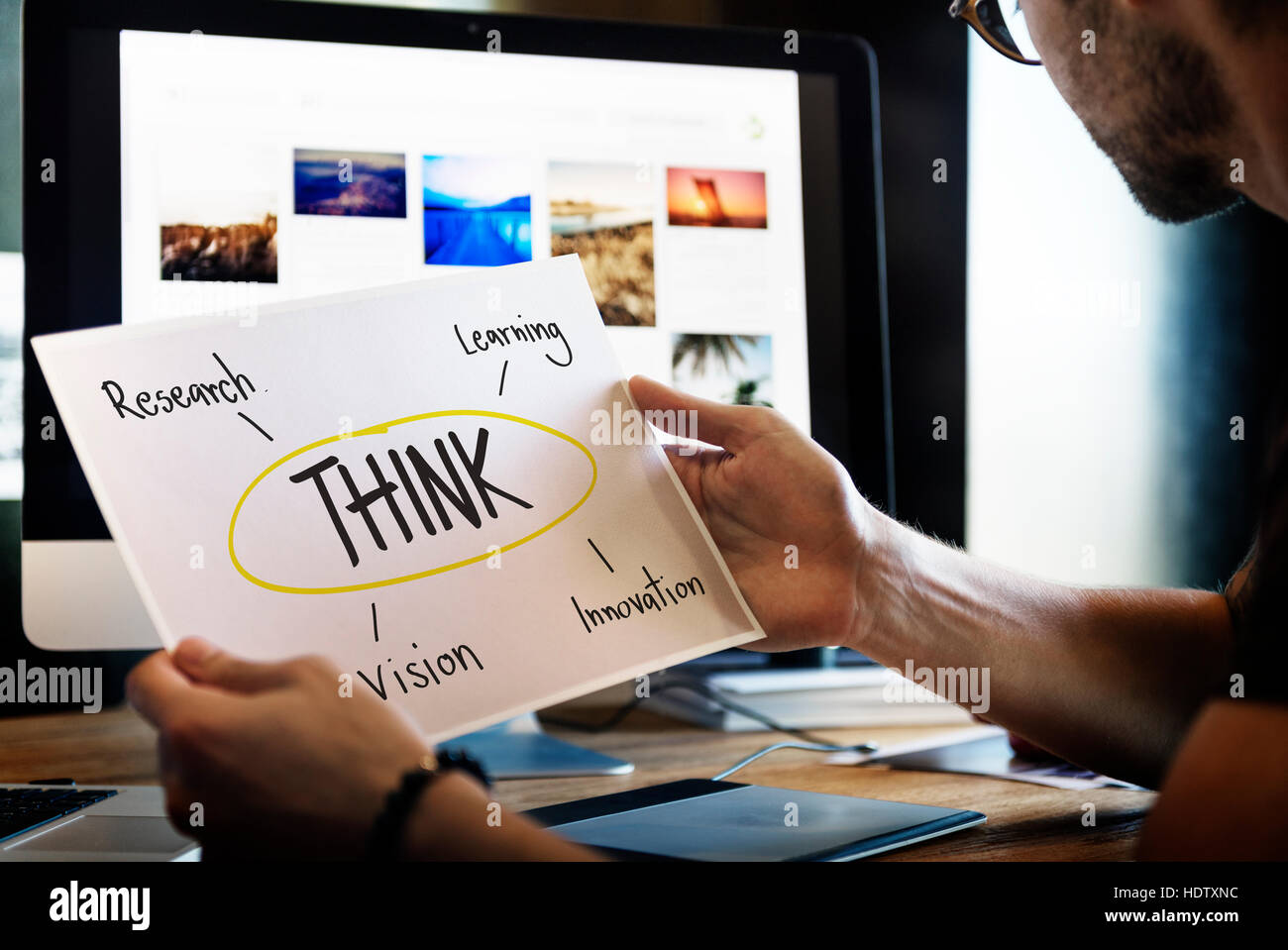 Think Education Inspire Learn Diagram Concept Stock Photo