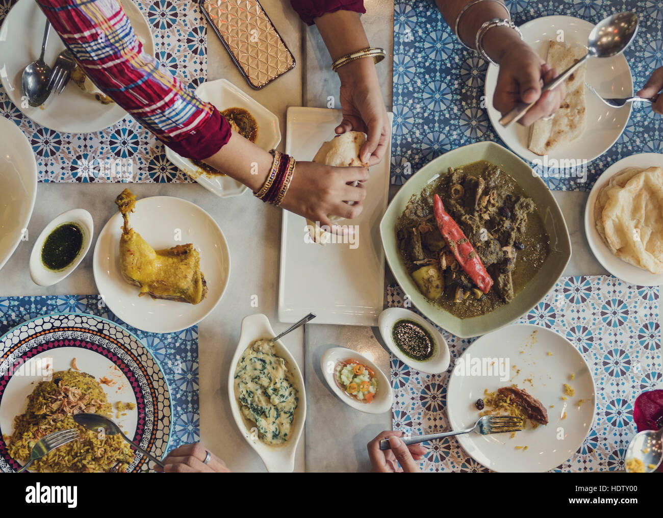 Indian Ethnicity Meal Food Roti Naan Curry Concept Stock Photo Alamy