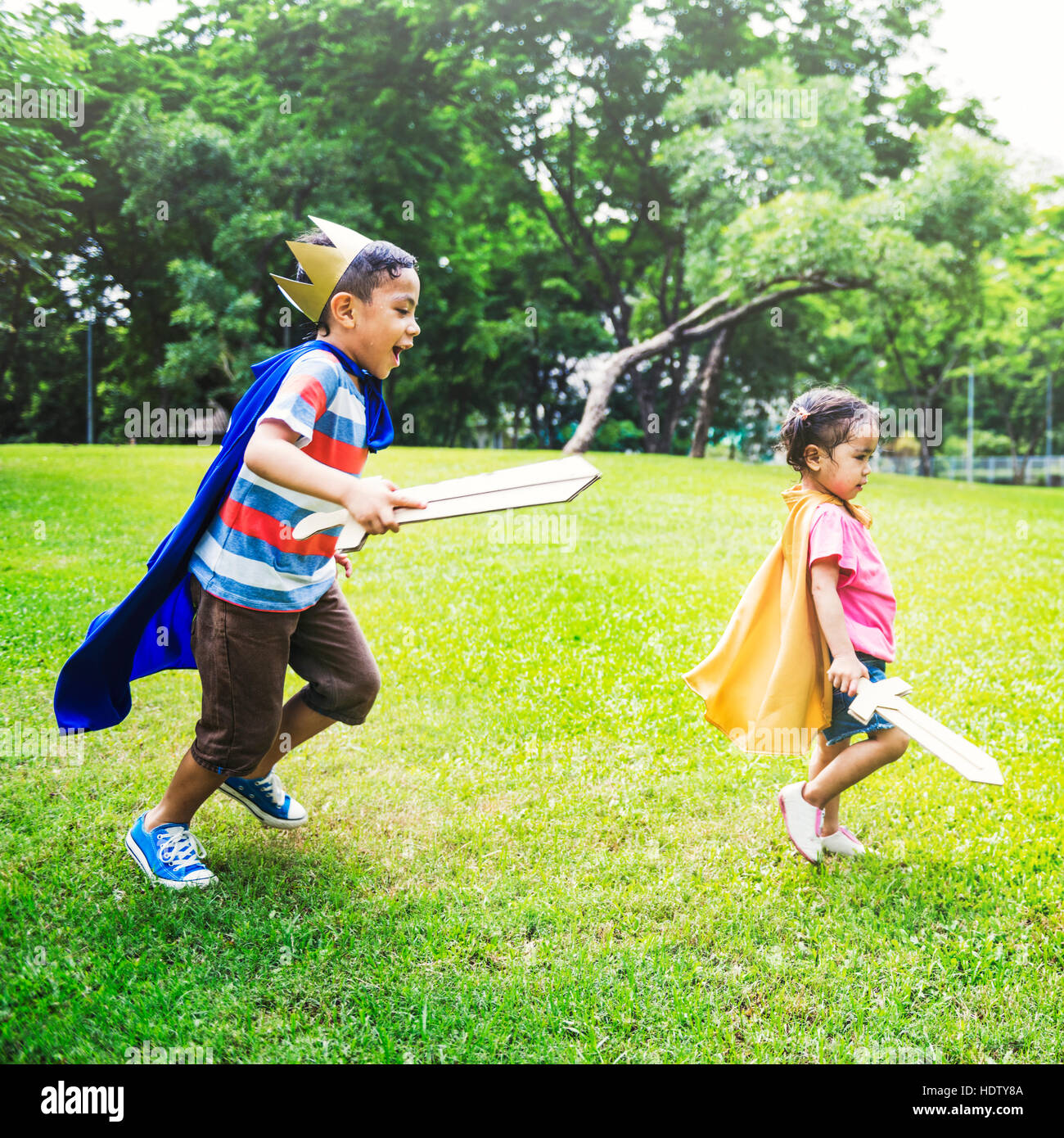 Brother Sister Elementary Childhood Kid Playful Concept Stock Photo Alamy