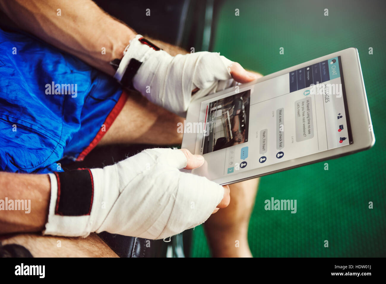 Boxer Training Learning Education Digital Tablet Concept Stock Photo ...