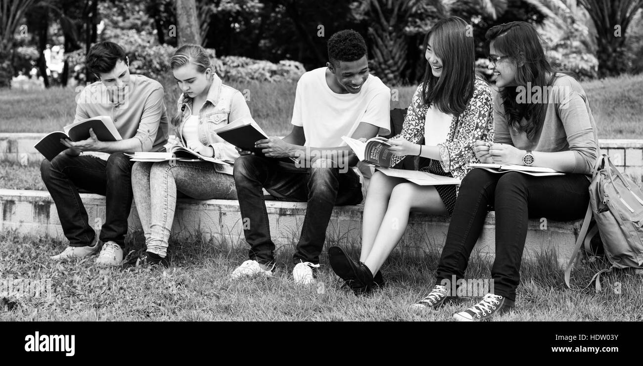 Group Studying Black and White Stock Photos & Images - Alamy