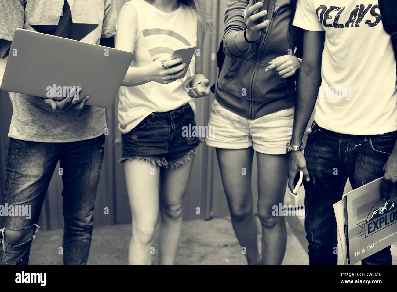 Cropped Guys Hanging Out Concept Stock Photo Alamy