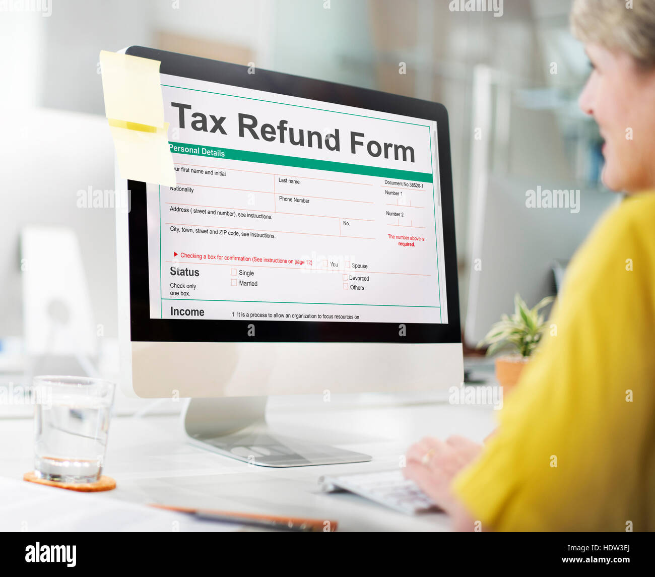 income-tax-return-deduction-refund-concept-stock-photo-alamy