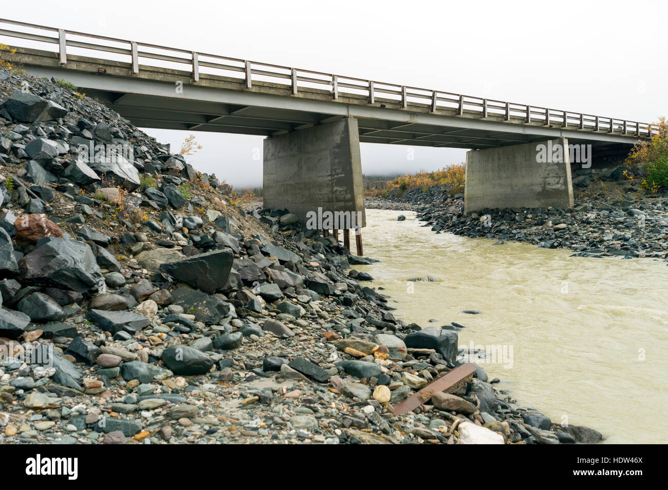 Castner Creek bridge on the Richardson Highway in Alaska USA Stock