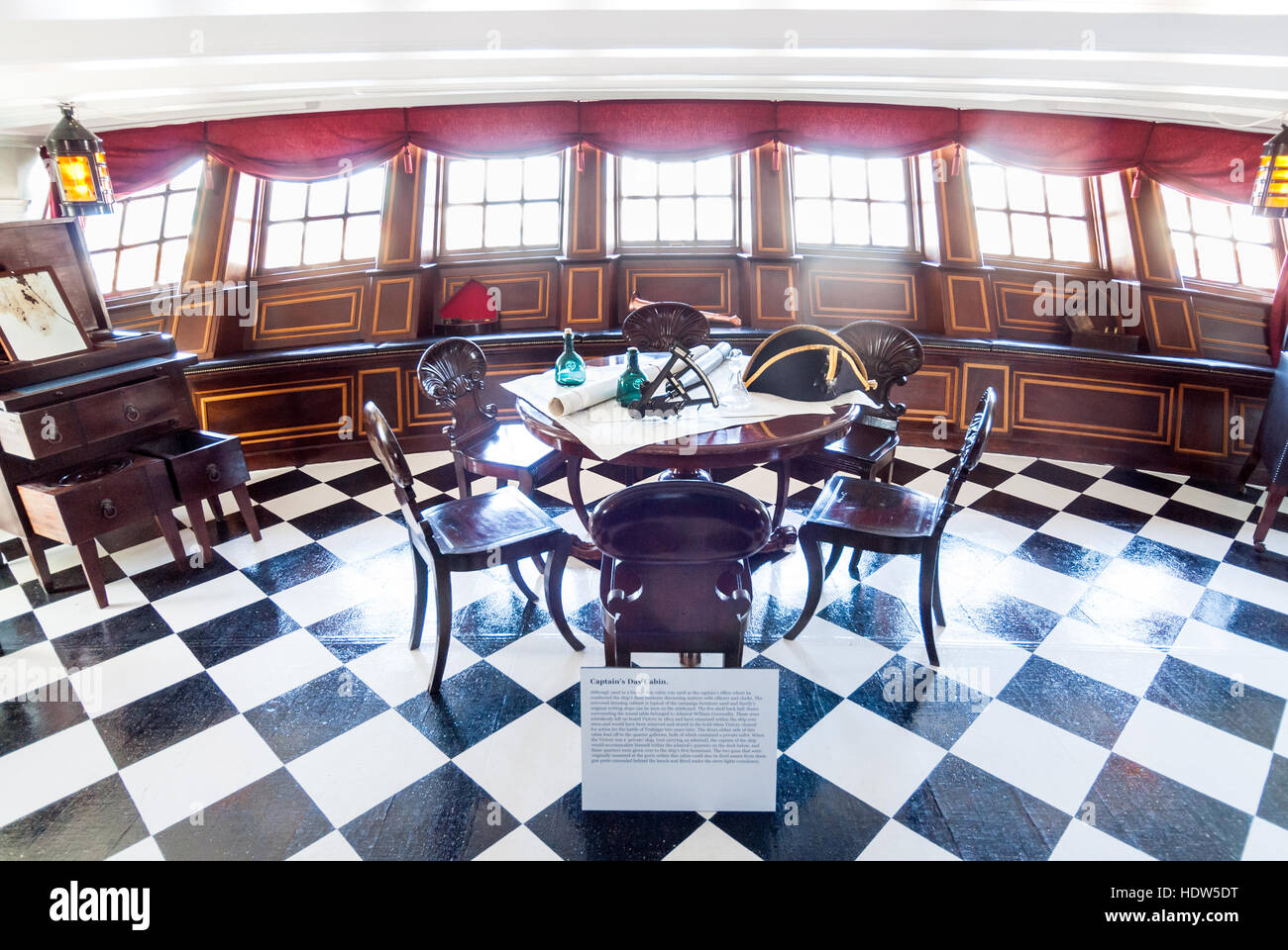 The Captain's Day Cabin on the HMS Victory in Portsmouth, Hampshire,  England, UK Stock Photo - Alamy