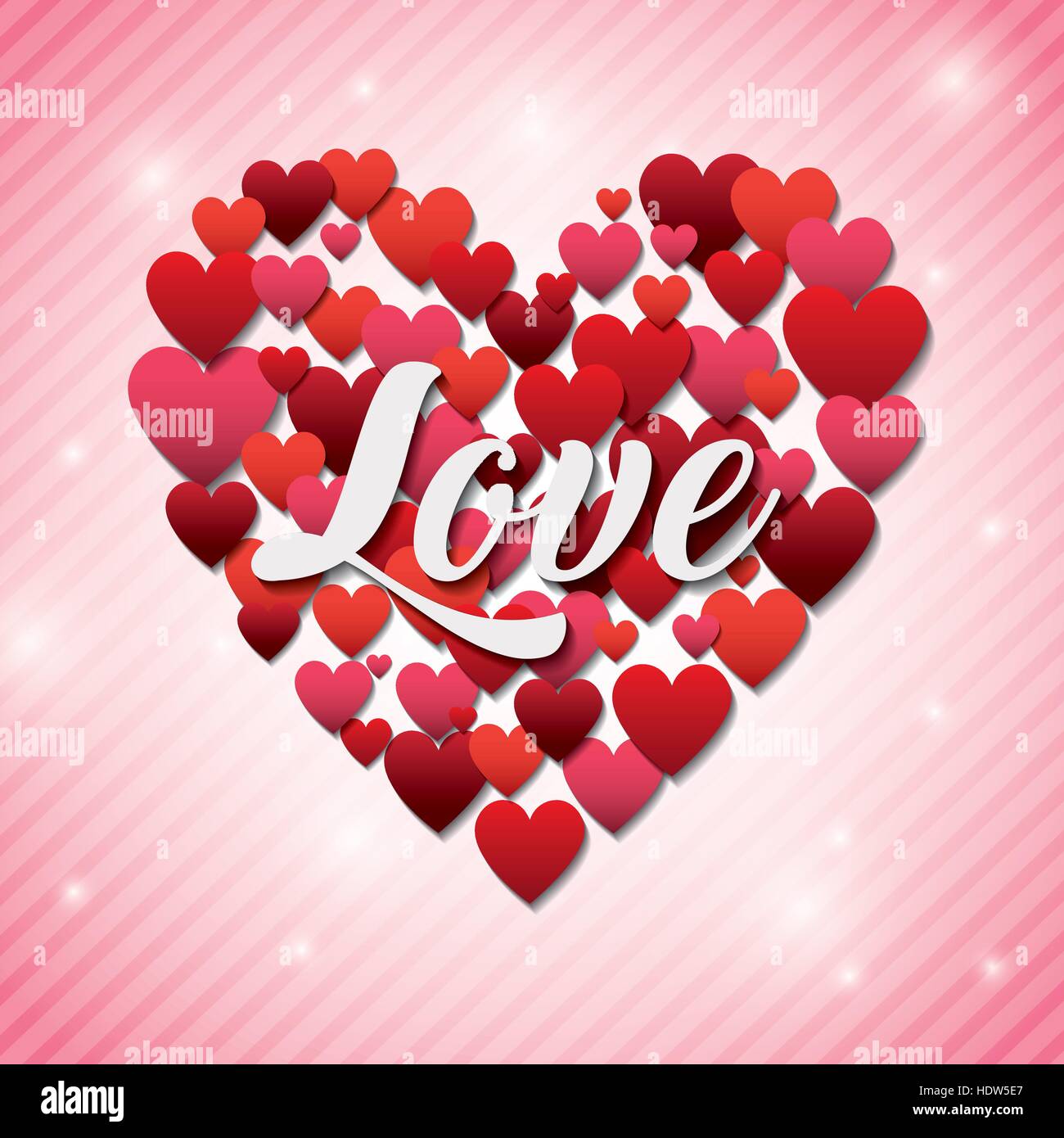 pink and hearts icon. love card concept. colorful design. vector ...