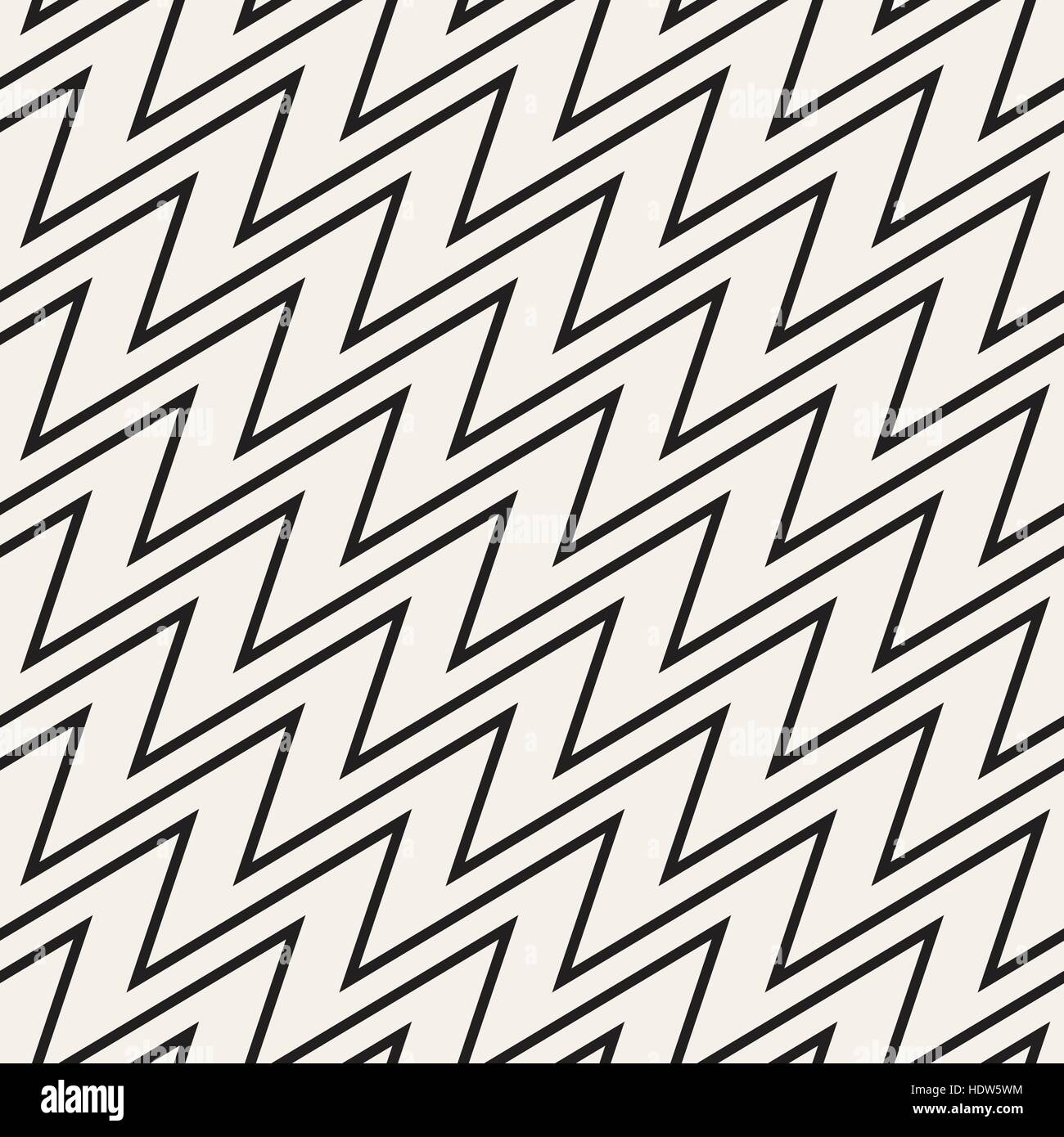 ZigZag Edgy Stripes. Vector Seamless Black and White Pattern Stock ...