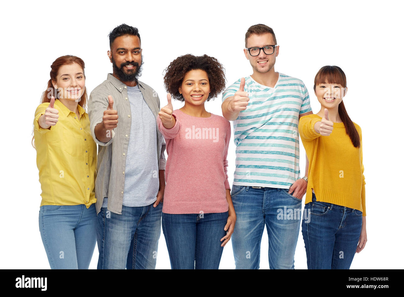 international group of people showing thumbs up Stock Photo - Alamy