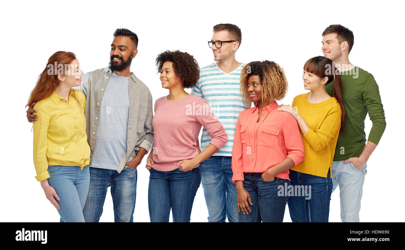 international group of happy smiling people Stock Photo - Alamy
