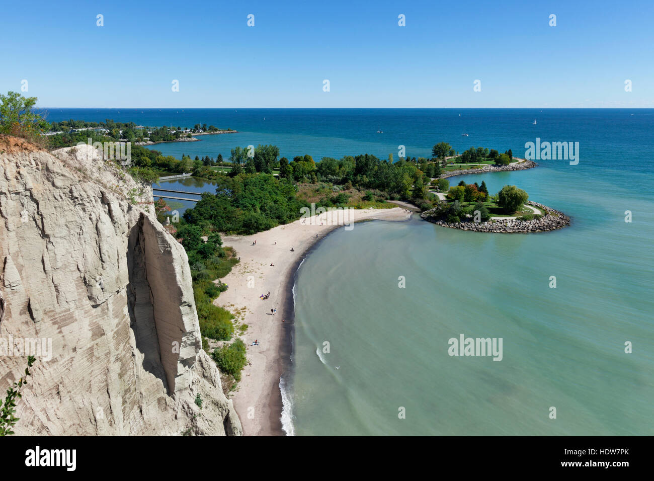 Scarborough bluffs and Bluffers Park; Toronto, Ontario, Canada Stock Photo