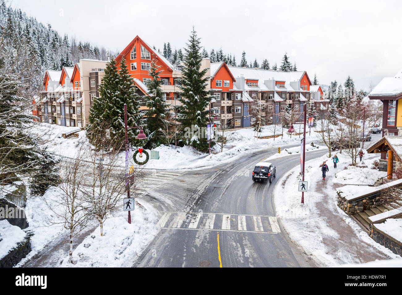 The Creekside village condos and lift entrance at the south end of