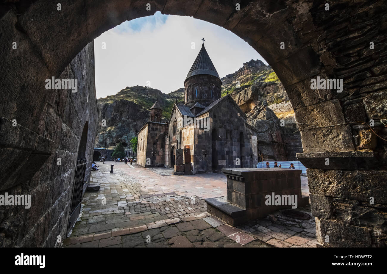 Main church of Geghard Monastery, Azat Valley; Kotayk, Armenia Stock Photo