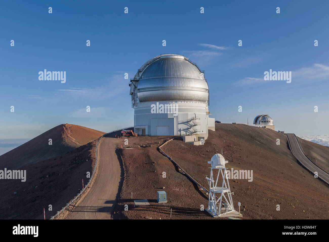 Gemini Observatory atop Mauna Kea in Hawaii with actual summit trail on
