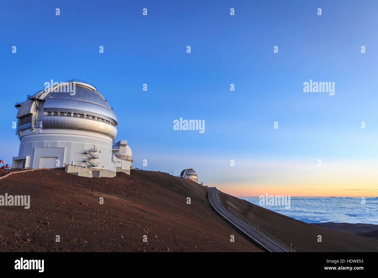 Gemini Observatory at dusk atop 4200 meter Mauna Kea, tallest mountain
