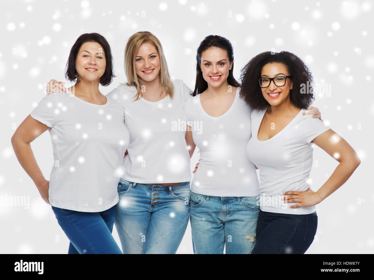 Women in white t shirts hi-res stock photography and images - Alamy