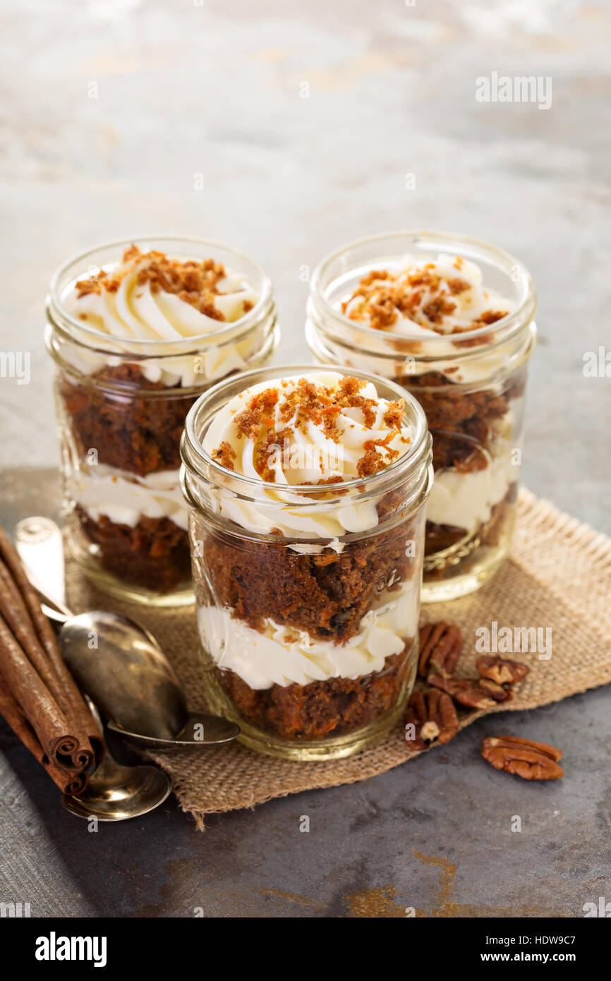 Carrot cake in a jar Stock Photo