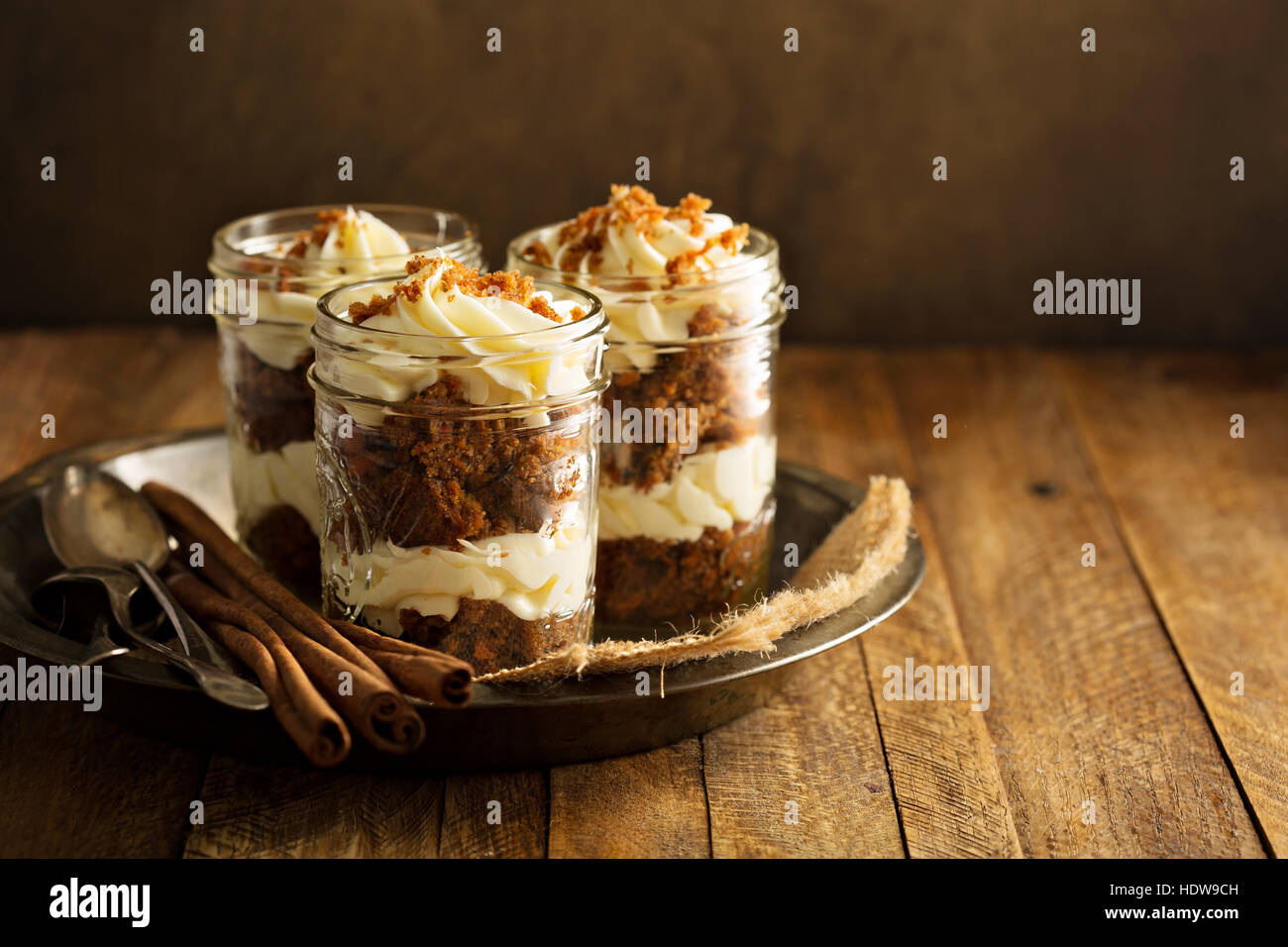 Carrot cake in a jar Stock Photo Alamy