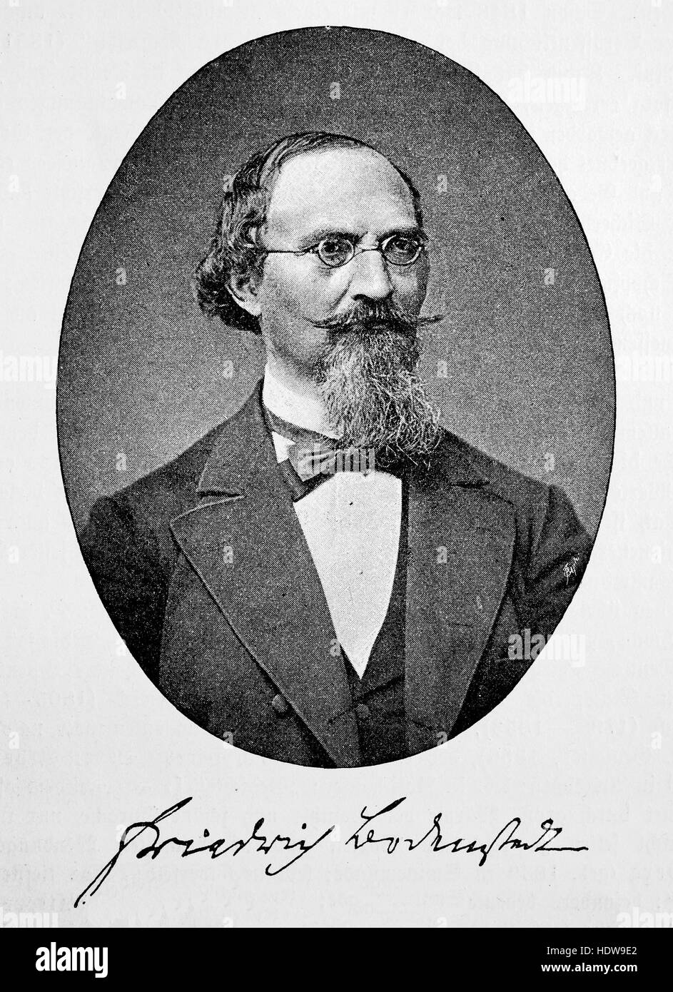Friedrich Martin von Bodenstedt, 1819-1892, German author, woodcut from the year 1880 Stock Photo