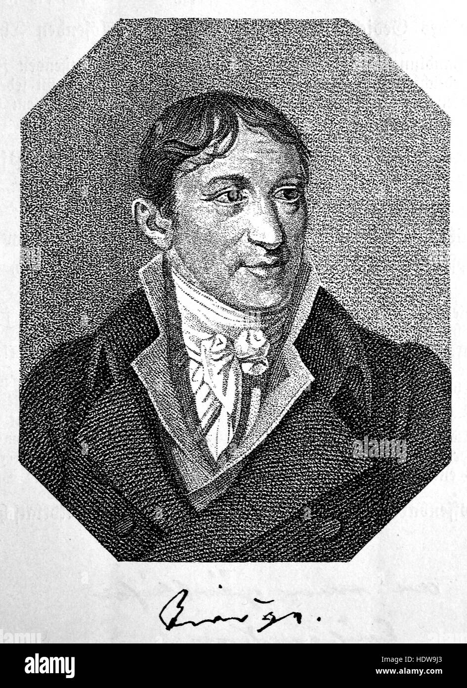 Christoph August Tiedge, 1752-1841, ein deutscher Dichter, woodcut from the year 1880 Stock Photo