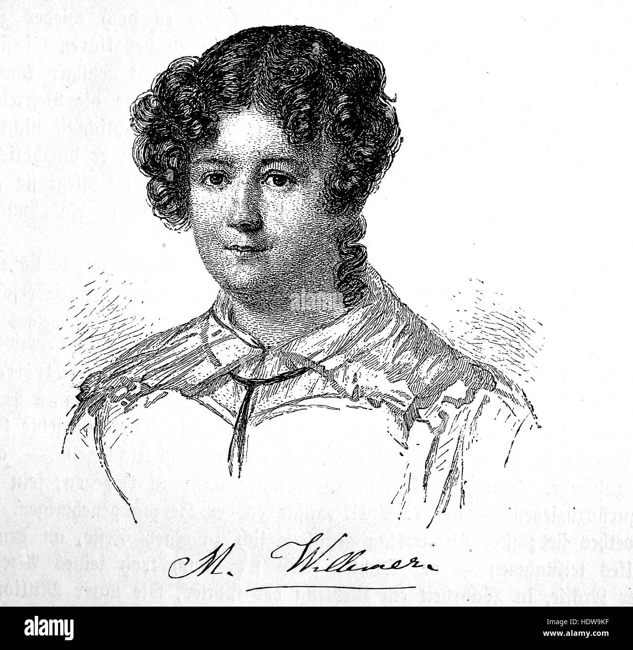 Marianne von Willemer, 1784-1860, probably born as Marianne Pirngruber, also known as Marianne Jung, an Austrian actress and dancer, woodcut from the year 1880 Stock Photo