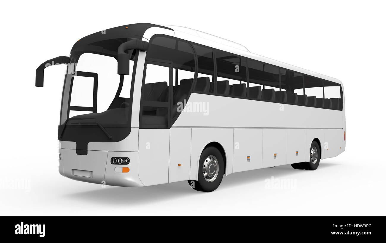 White Tour Bus Stock Photo Alamy