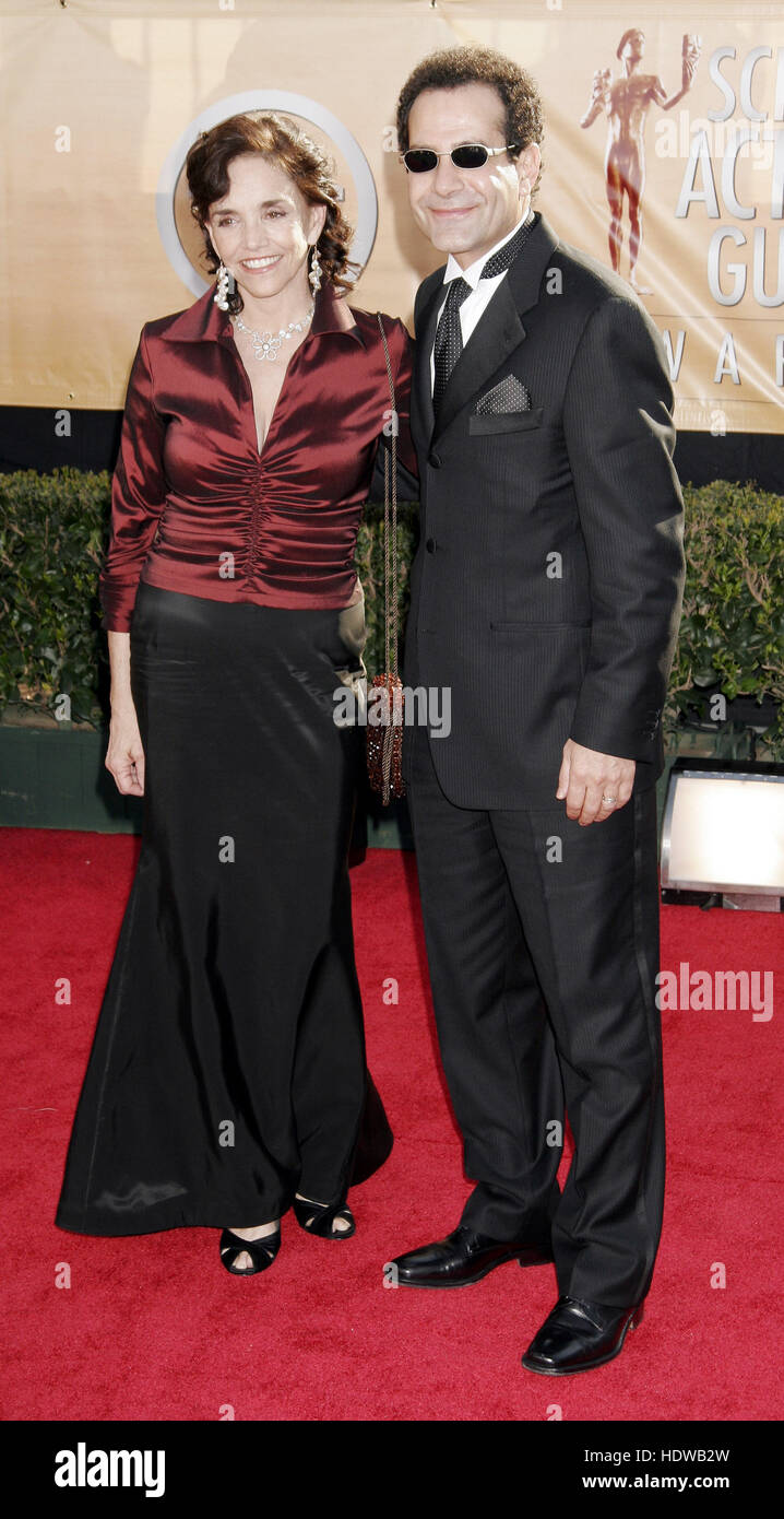 Tony Shalhoub and his wife, Brooke Adams at the Screen Actors Guild Awards  in Los Angeles on Feb. 5, 2005 Photo credit: Francis Specker Stock Photo -  Alamy