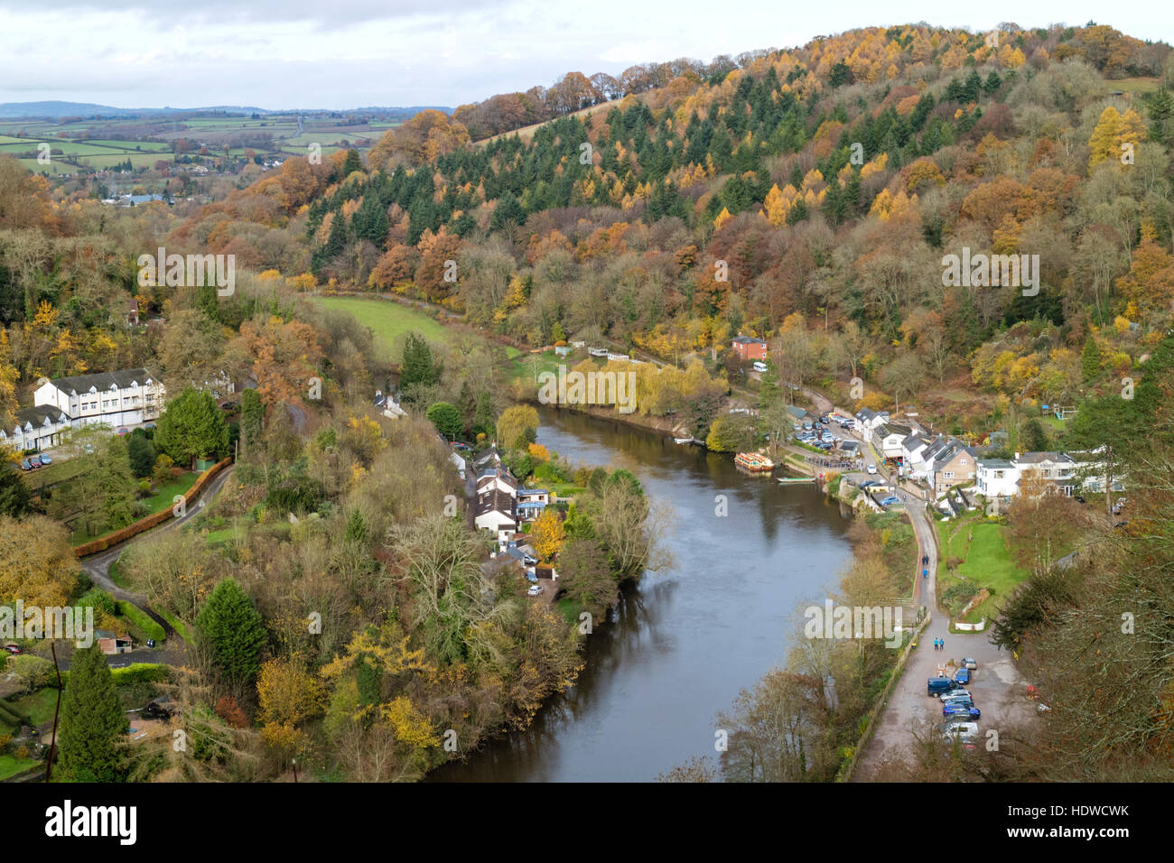 Autumn over the River Wye at Symonds Yat, Gloucestershire, England, UK Stock Photo