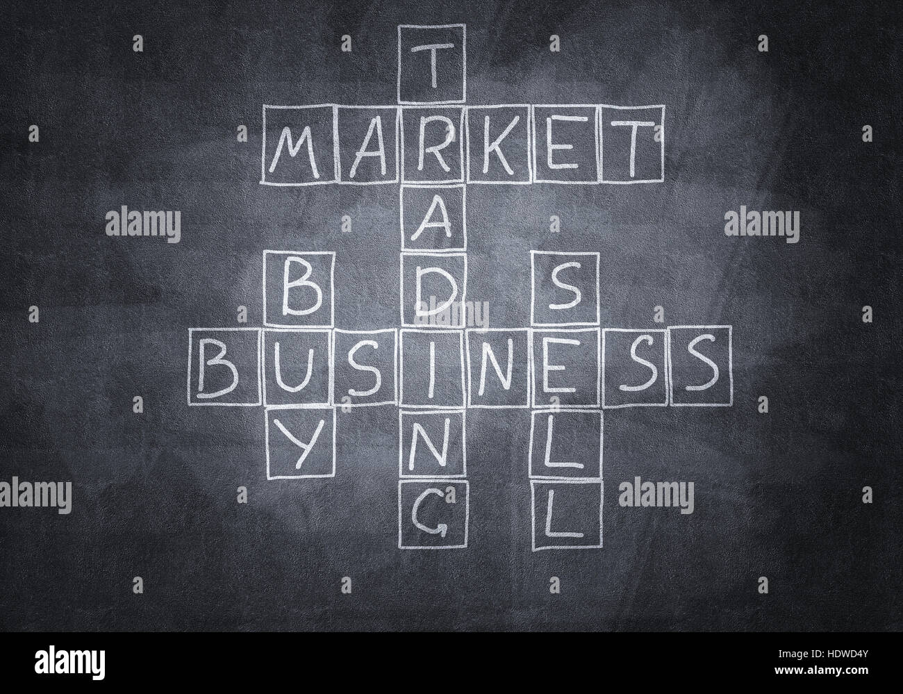 Chalk drawn crossword Stock Photo Alamy