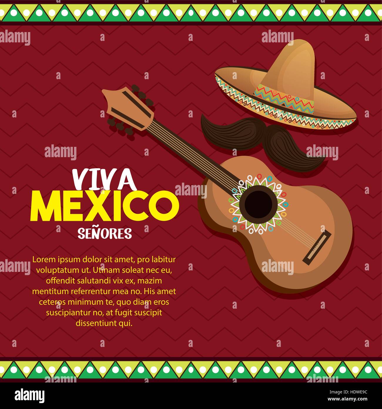 viva mexico poster celebration vector illustration design Stock Vector ...