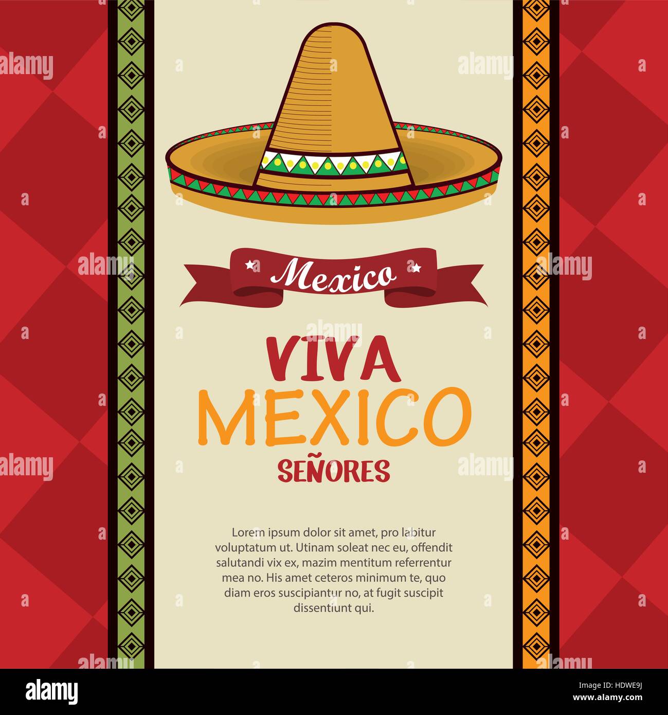 viva mexico poster celebration vector illustration design Stock Vector ...