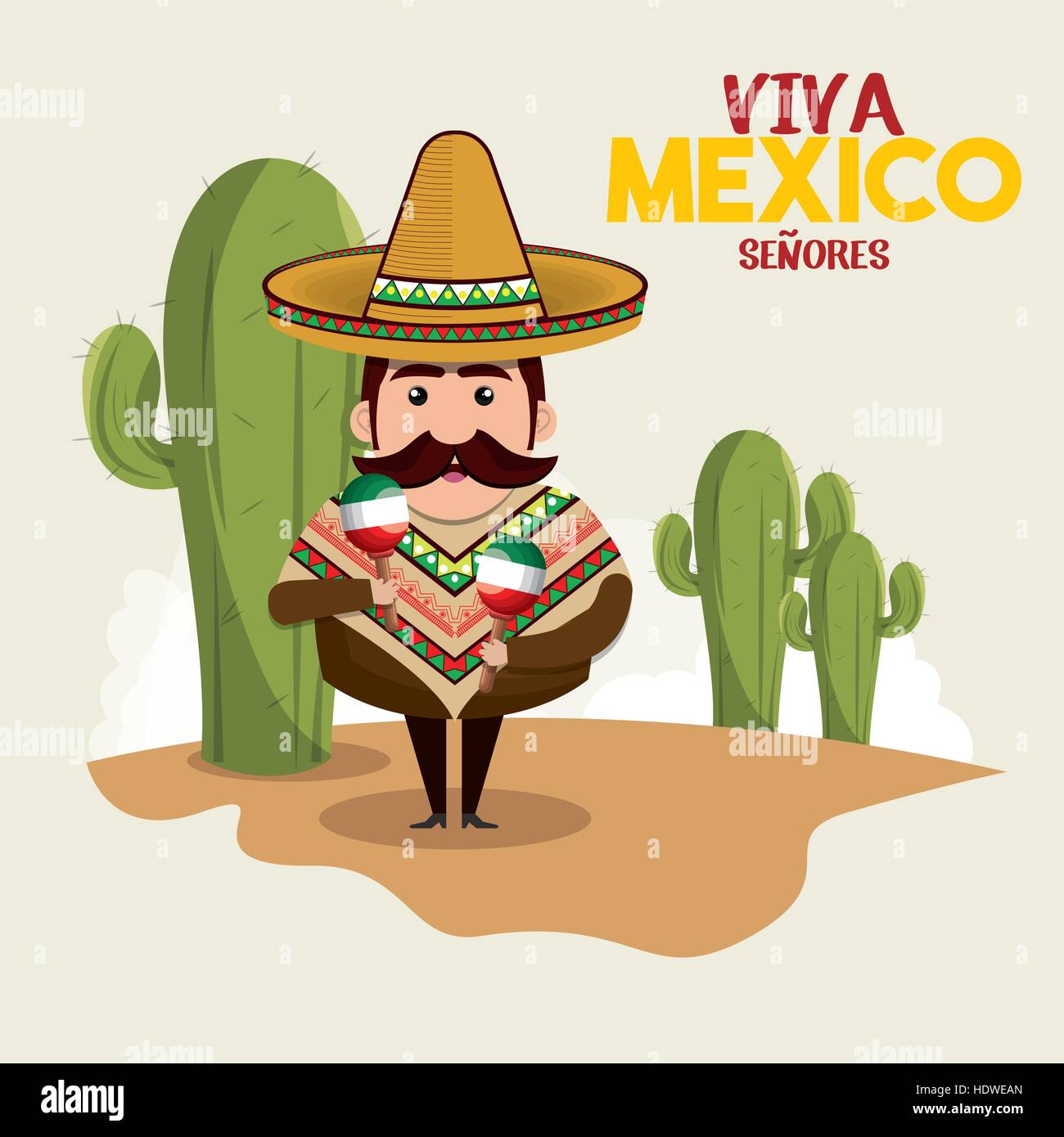 viva mexico poster celebration vector illustration design Stock Vector ...