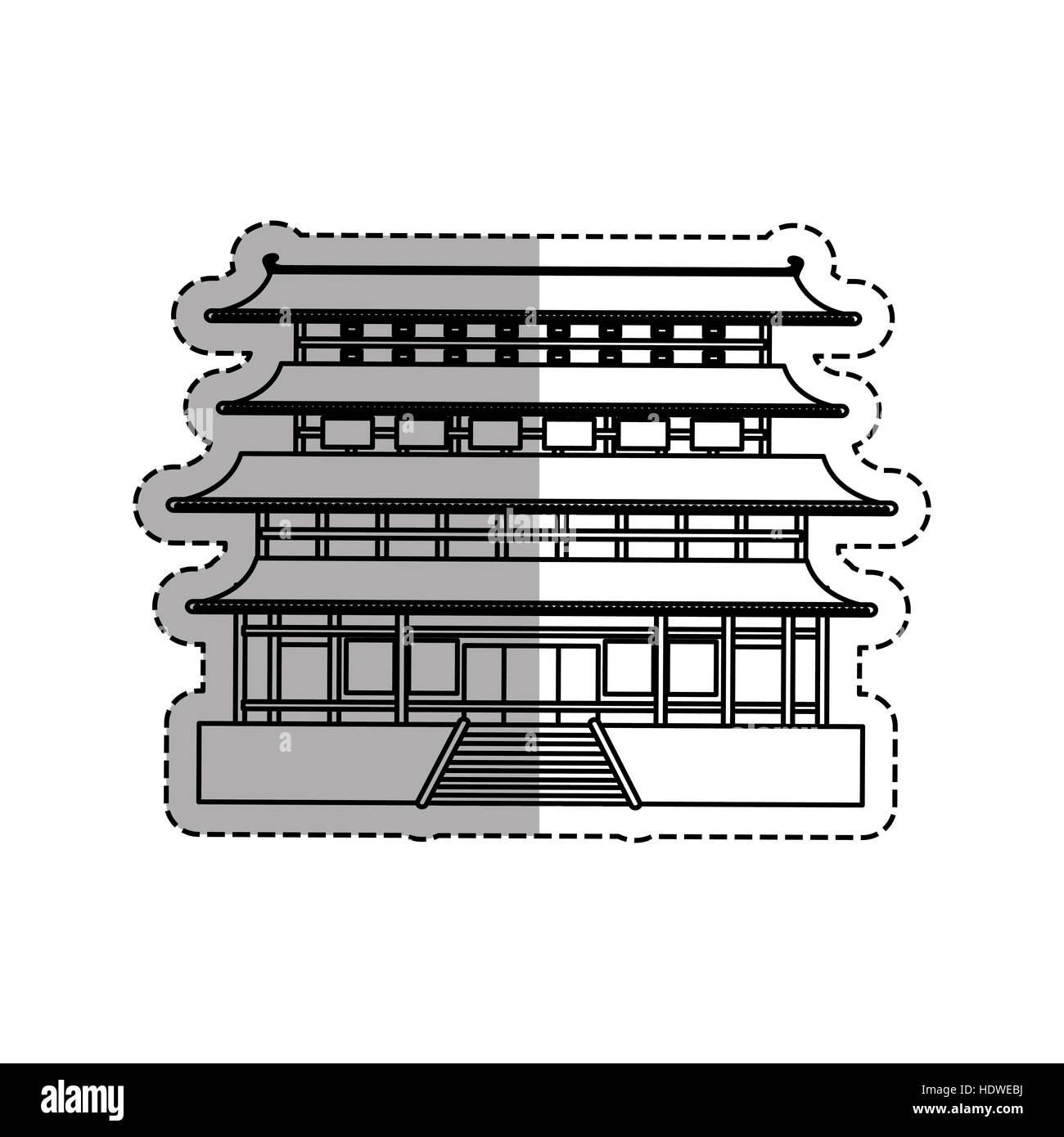 Japanese Temple Icon Vector Illustration High Resolution Stock 
