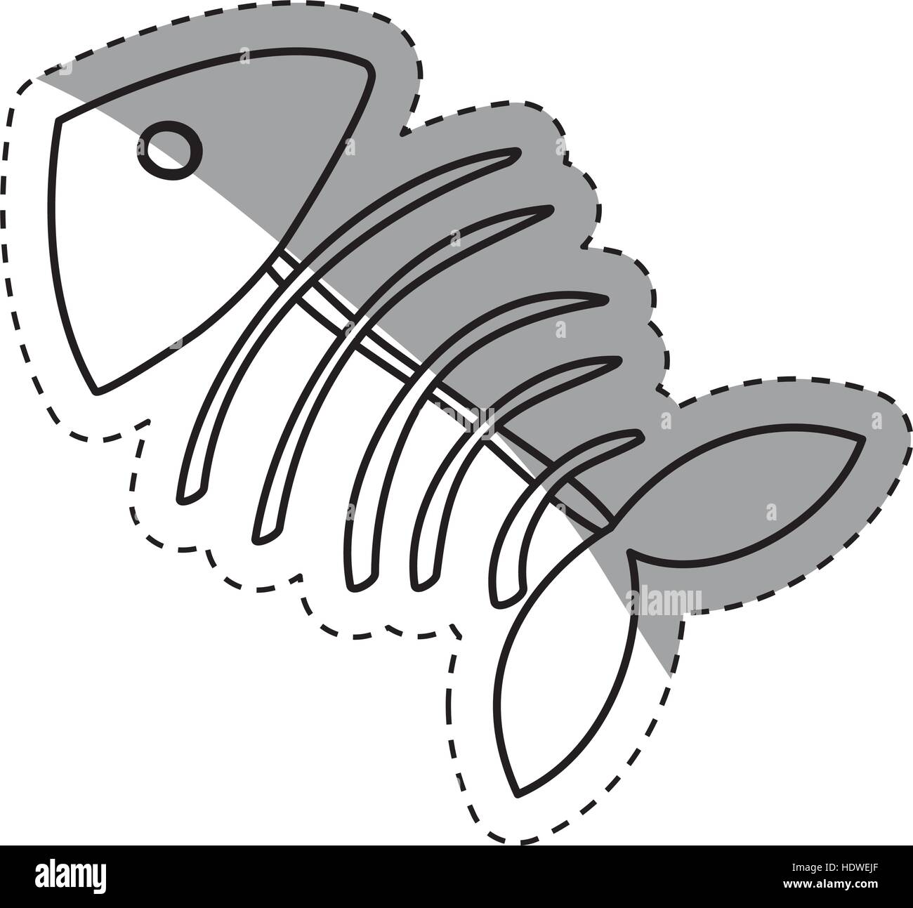 Cartoon fish skeleton icon vector illustration graphic design