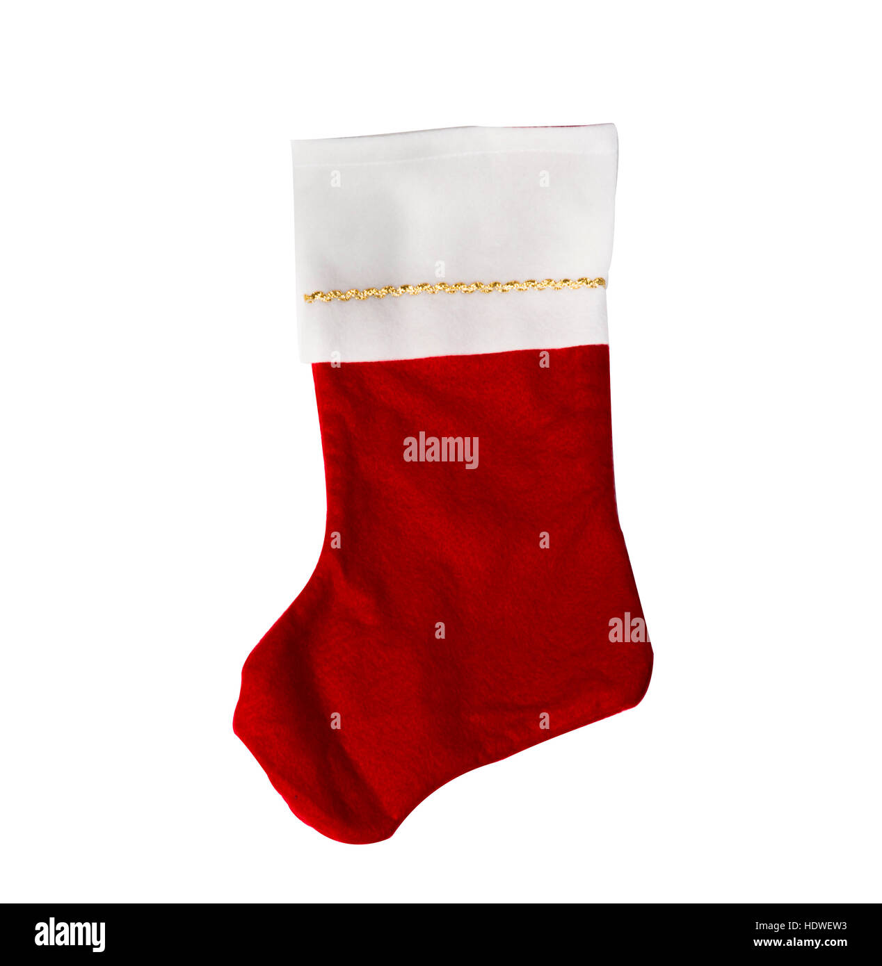 single santa claus christmas boot, isolated white background, close up