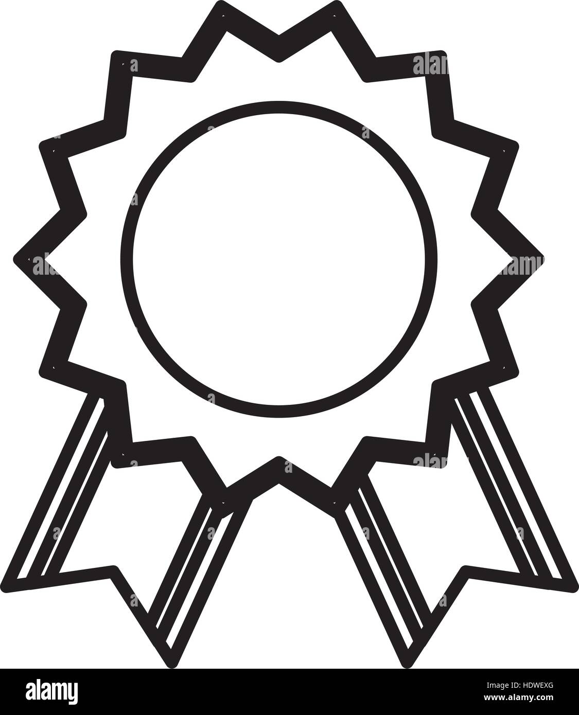Medal with ribbon icon vector illustration graphic design Stock Vector