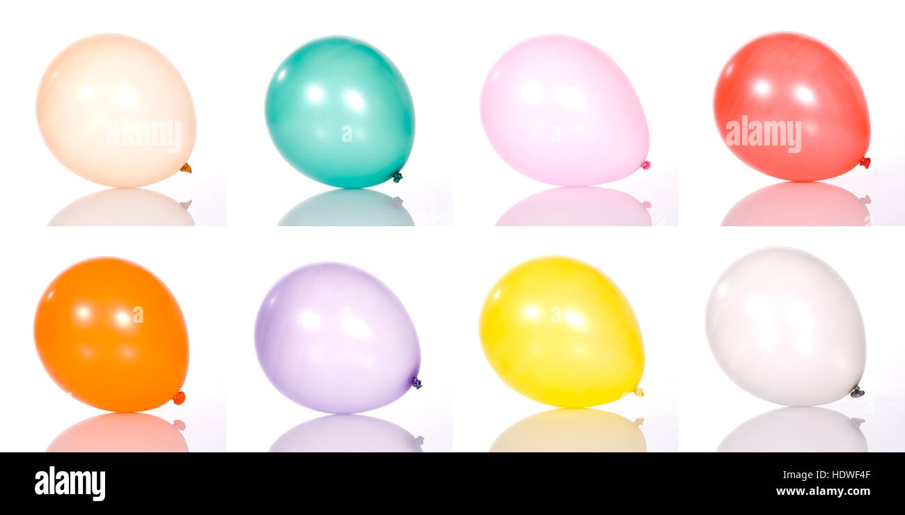 Set of balloon isolated over white background Stock Photo - Alamy