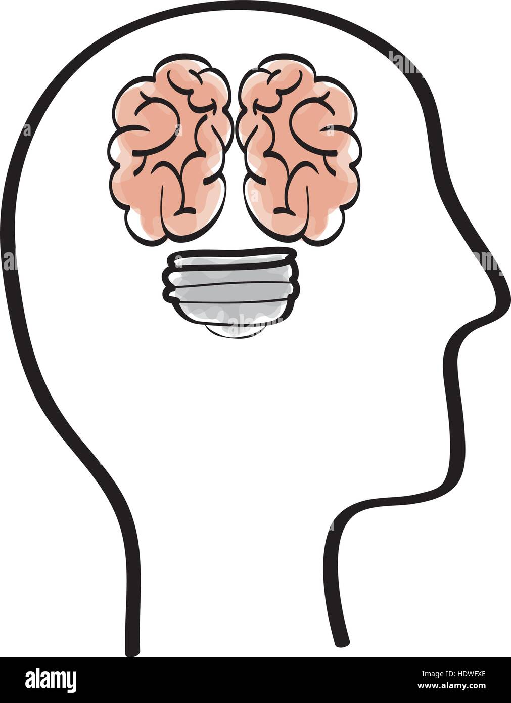Human brain and head silhouette icon vector illustration graphic design ...