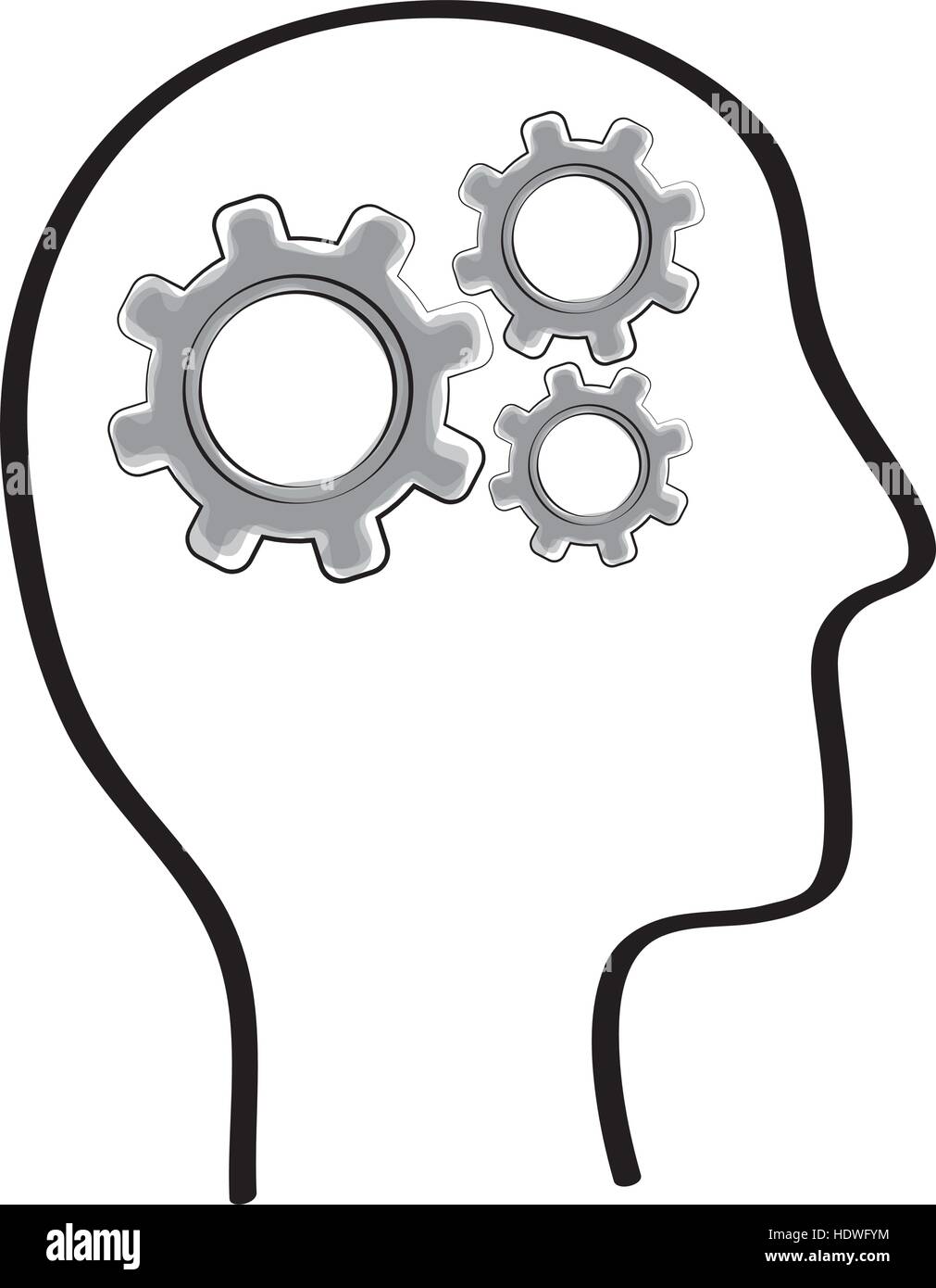 Human head with gears inside icon vector illustration graphic design ...