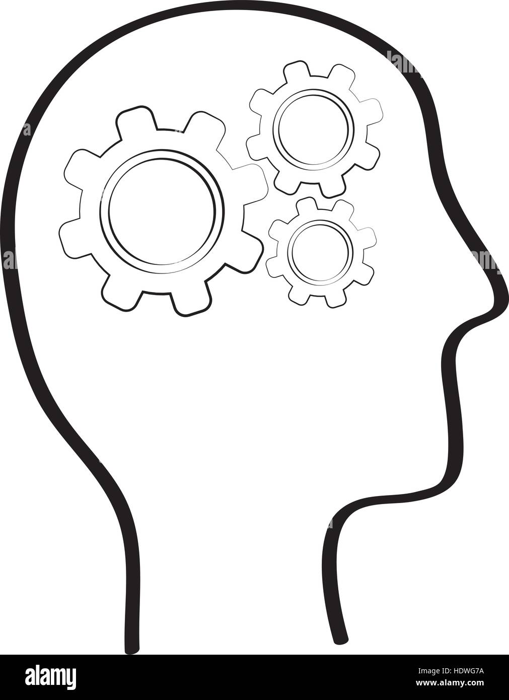 Human head with gears inside icon vector illustration graphic design ...