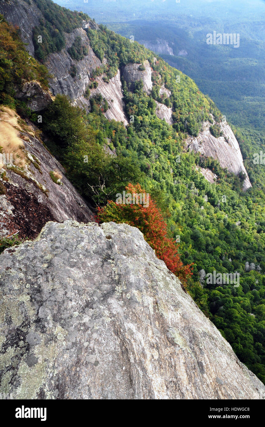 Exposed rock slopes on Whitesides Mountain, Macon County, North Carolina, USA Stock Photo
